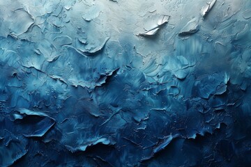 Poster - An evocative piece featuring bold, dynamic strokes of blue hues, offering a textured surface that captures light and shadow artistically