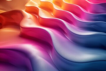 Poster - The image captures the essence of fluidity with warm and cool hues blending in smooth waveforms