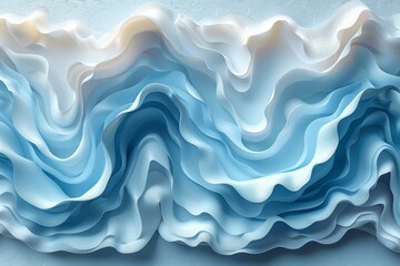 Poster - Abstract background evoking a chilled and tranquil sensation, with soothing blue and white waves