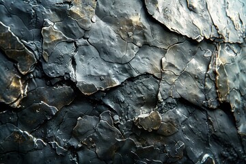 Poster - This image features an abstract texture reminiscent of black scales with subtle rust elements