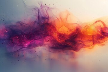 Poster - A digital artwork featuring vibrant, ethereal smoke waves that transition from purple to orange on a softly lit background