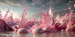 Macro shot of pink water splash resembling a magenta flower petal