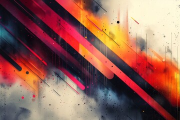 Poster - A high-energy abstract with streaks and splatters conveying motion and chaos in reds and blacks