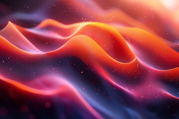 Poster - The image depicts a striking abstract background with glowing red and blue waves that create a sense of fluid motion