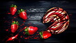 Leckere Erdbeertorte Wallpaper / Frische Erdbeer-Torte Design / Erdbeertorte Hintergrundbild / Ai-Ki generiert