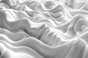 Poster - This digital artwork exhibits a pristine white wavy texture that invokes a sense of purity and modern simplicity, like gentle hills of soft fabric