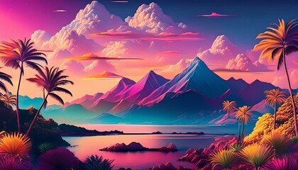 Wall Mural - sunset over the sea