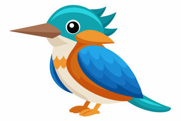 Wall Mural - kingfisher bird cartoon vector illustration