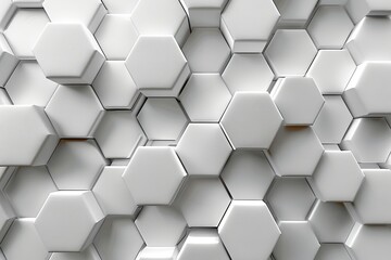 Poster - Seamless texture of a white hexagonal pattern that provides a clean and modern look suitable for backgrounds
