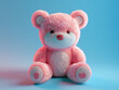Cute kawaii squishy bear plush toy with realistic texture. 

