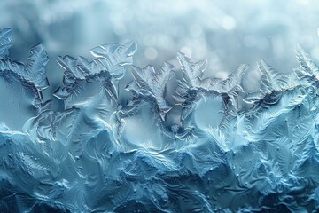 Poster - Intricate patterns of ice crystals evoke a frosty landscape and the beauty of nature in winter