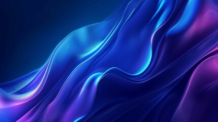 Poster - Blue and Purple Background With Wavy Lines