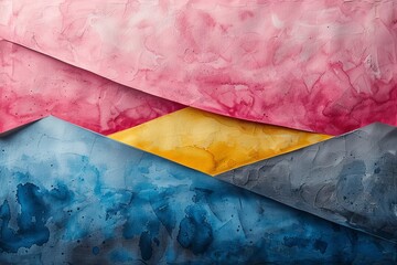 Poster - Elegant diagonal intersection of abstract textures in blue and pink, creating a sophisticated art piece