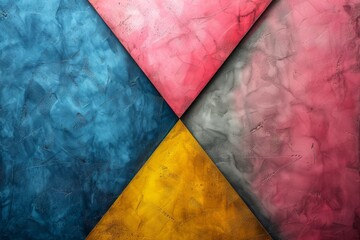 Poster - A compelling geometric pattern image with bold colors and a unique crackle texture, portraying a contemporary look
