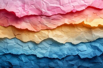 Poster - The image shows a layered, textured surface with a rainbow gradient from pink to blue, resembling scales