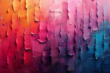 Poster - A lively and textured pattern of pink, orange, and blue paint streaks evokes a sense of whimsy and creativity