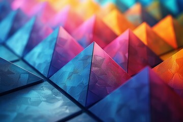 Poster - The play of gradient lighting on textured 3D geometric shapes creating depth and contrast