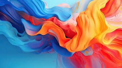Fototapete - A captivating mix of colors forms an eye-catching abstract composition, Swirls of color blend harmoniously in an abstract masterpiece.