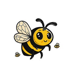 Clip art Cute cartoon bee with a happy face transparent background