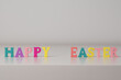 HAppy easter Spring greetings banner with colorful letters