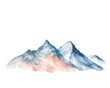 blue mountains on a white background, watercolor close up illustration
