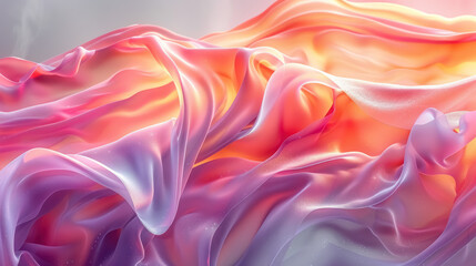 Wall Mural - Fluid 3D Artistic Texture in Vibrant Pastel Colors