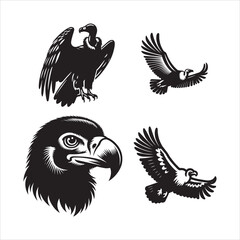 condor silhouette vector icon graphic logo ai generated design