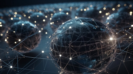Global business structure of networking. Analysis and data exchange customer connection