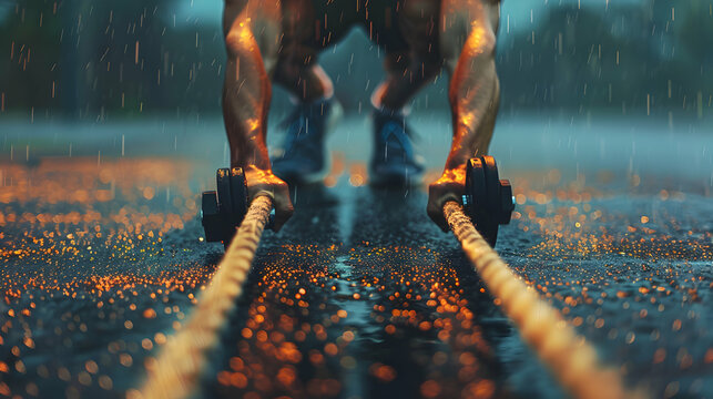 photo realistic concept: an individual engages in personal fitness training to improve health and ac