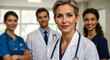 © ibrahim - A female doctor with her teammates at the hospital.