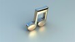 Sleek, modern 3D musical note icon with metallic finish, Ai Generated.