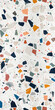 Explore a seamless texture showcasing a white terrazzo adorned with colorful chips, perfect for architectural applications. This texture seamlessly integrates vibrant chips into the terrazzo surface