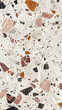 Explore a seamless texture showcasing a white terrazzo adorned with colorful chips, perfect for architectural applications. This texture seamlessly integrates vibrant chips into the terrazzo surface