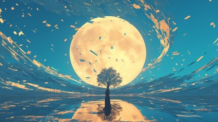Wall Mural - Surreal 3d landscapes.
