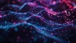 Create a seamless looping animation of a glowing blue and purple particle wave