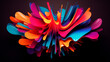 Vibrant paper art in various colors displayed on a dark black background