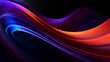Vivid neon waves of blue and purple curve gracefully in an abstract design
