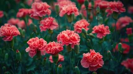 Canvas Print - Carnation blooms in the garden