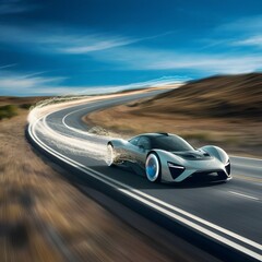 super fast electrical car motion blur 