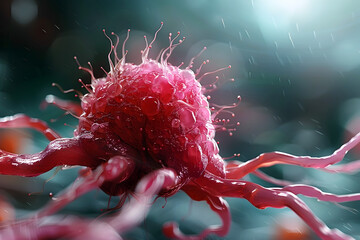 Poster - Mitigating Tumor Metastasis During Radiation Therapy - Cinematic Photographic Style,Hyper-Detailed 3D Render with Prime