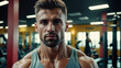 Fitness Dedication - Beautiful Athletic Man in Gym