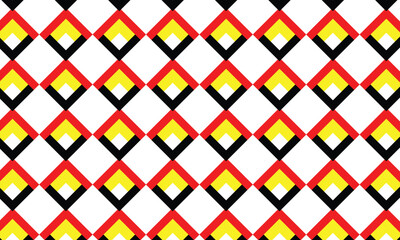 Poster - abstract simple monochrome geometric black red yellow pattern.