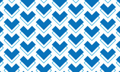Poster - abstract simple monochrome geometric blue heart shape pattern.