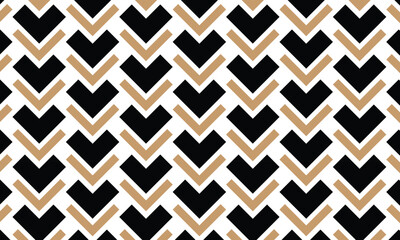 Poster - abstract simple monochrome geometric black heart brown shape pattern.