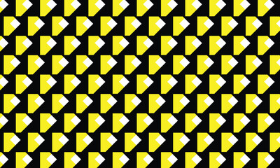 Poster - abstract simple geometric black yellow stylish pattern on white.
