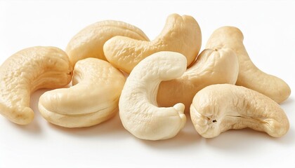 Wall Mural - Delicious cashew nuts, isolated on white background