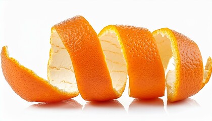 Wall Mural - Orange peel isolated on white background