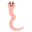 © Denu - Earthworm Cartoon Character in Flat Design. Isolated on White Background. Vector Illustration