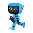 Personal assistant robot holding american football ball