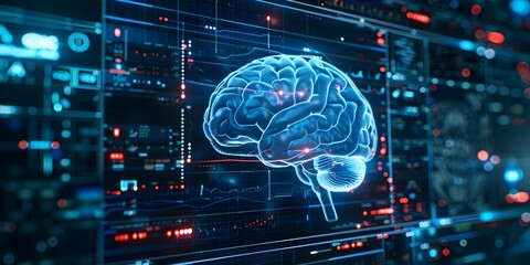 Aufkleber - brain nerve activity map for cutting edge medical diagnosis and treatment planning